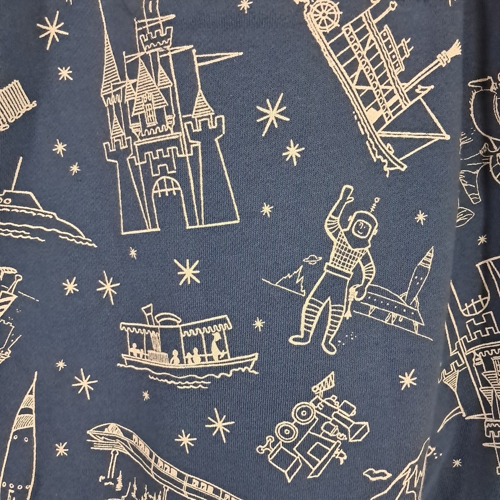 Disney 100 Era Sweatpants Trousers Men's 3XL Spellout All Over Print Puff Blue - Picture 12 of 13